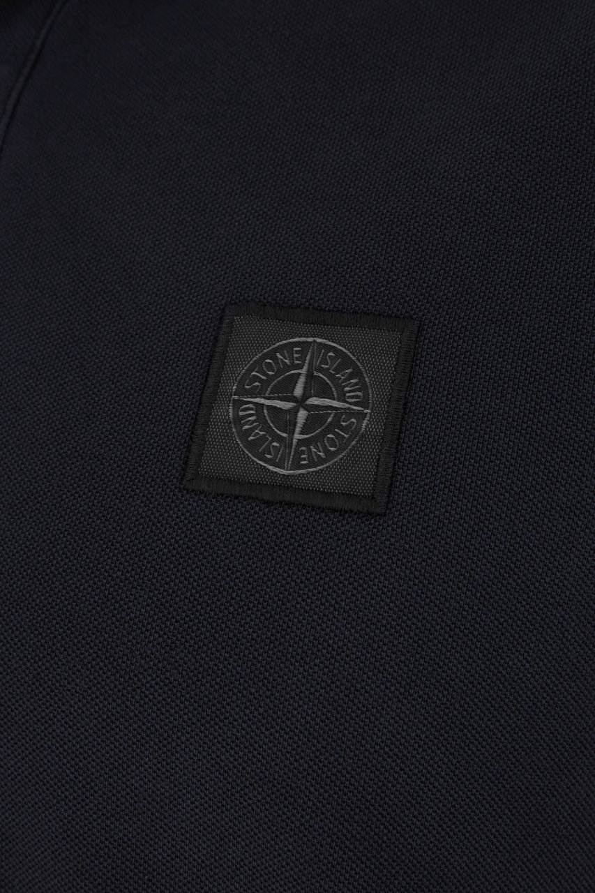 Stone Island Stone Island Midnight blue piquet polo shirt Zwart