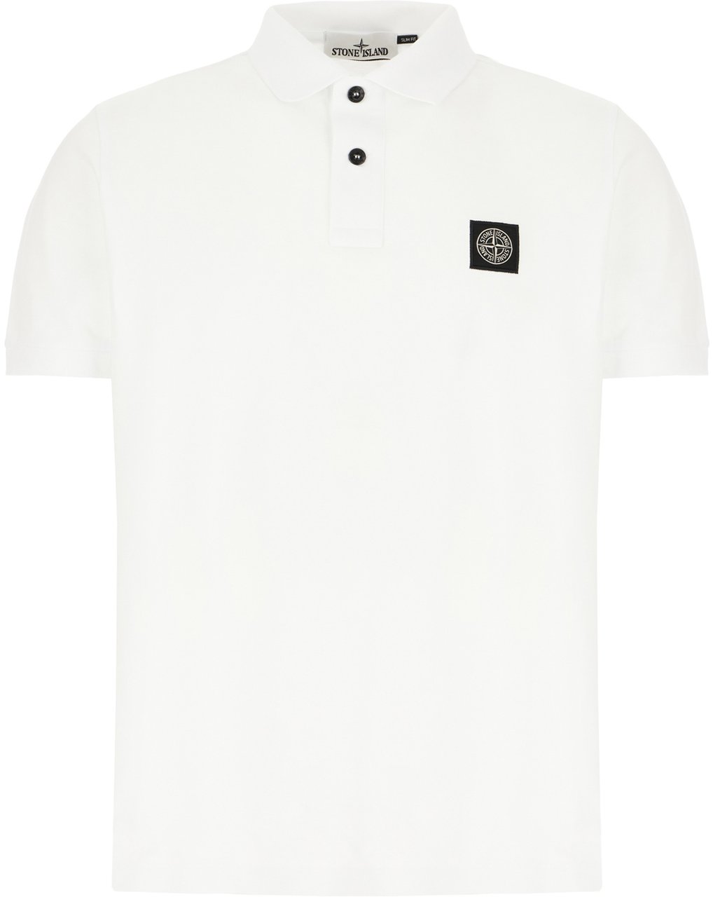 Stone Island Stone Island White piquet polo shirt Wit