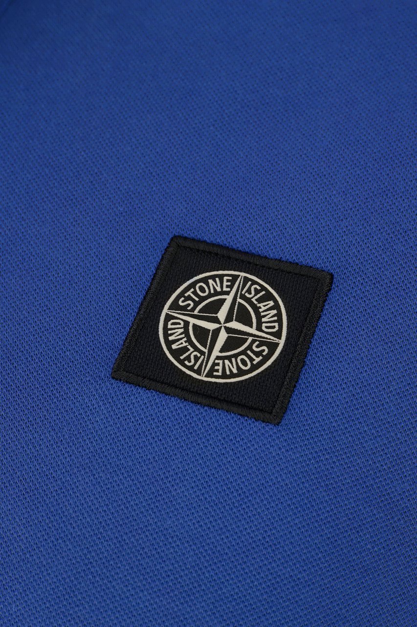 Stone Island Stone Island Blue piquet polo shirt Blauw