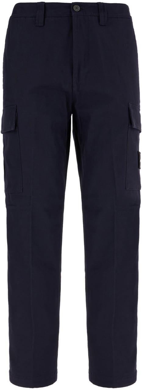 Stone Island Stone Island Navy blue cotton cargo pants Blauw