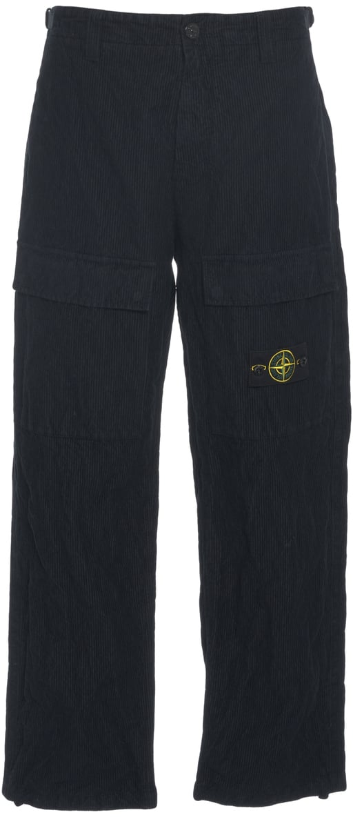 Stone Island Pantaloni cargo con logo Blauw