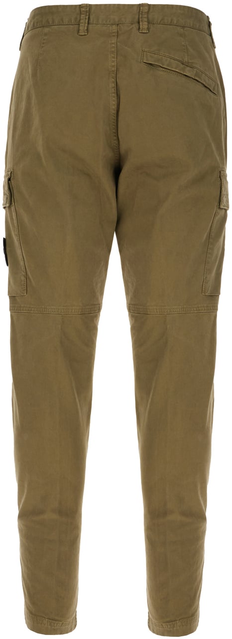 Stone Island Military green stretch cotton cargo pants Groen