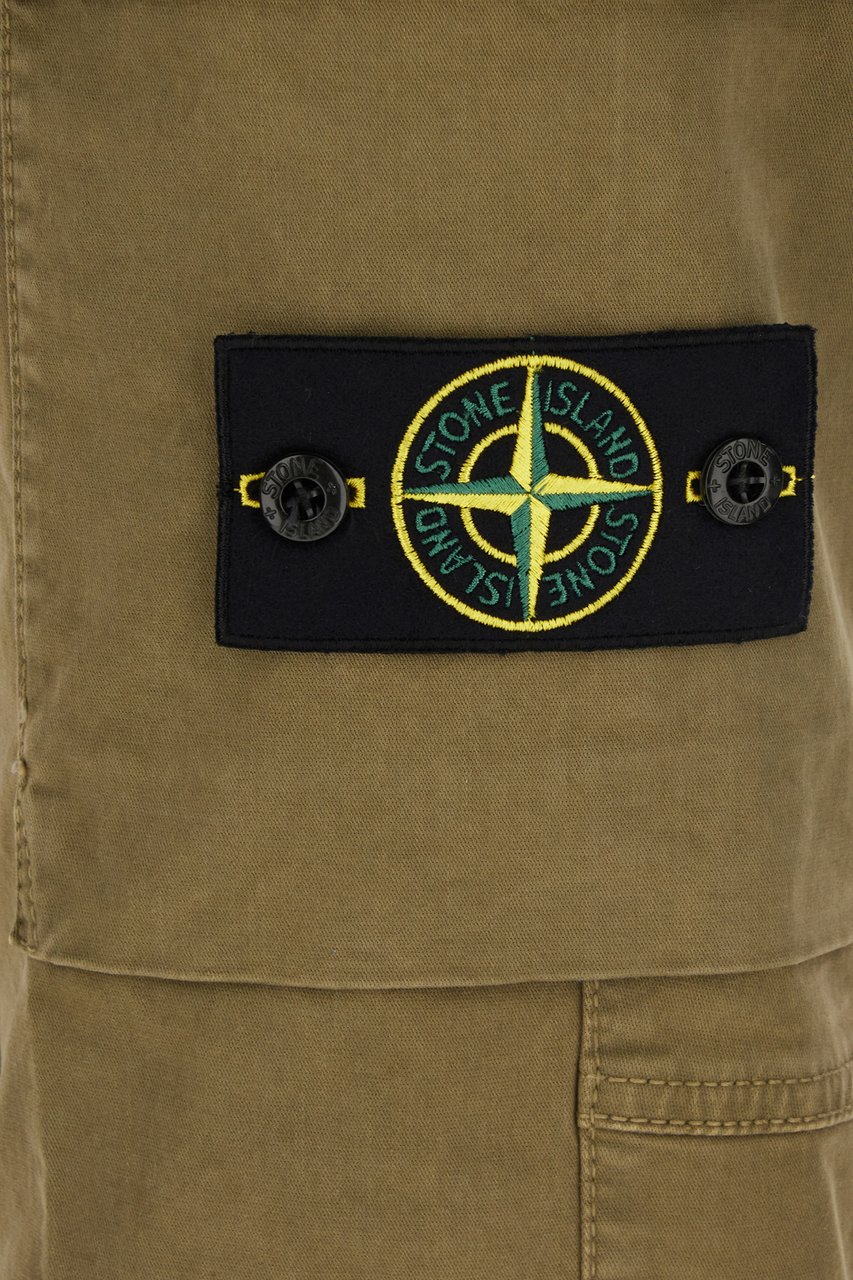 Stone Island Military green stretch cotton cargo pants Groen
