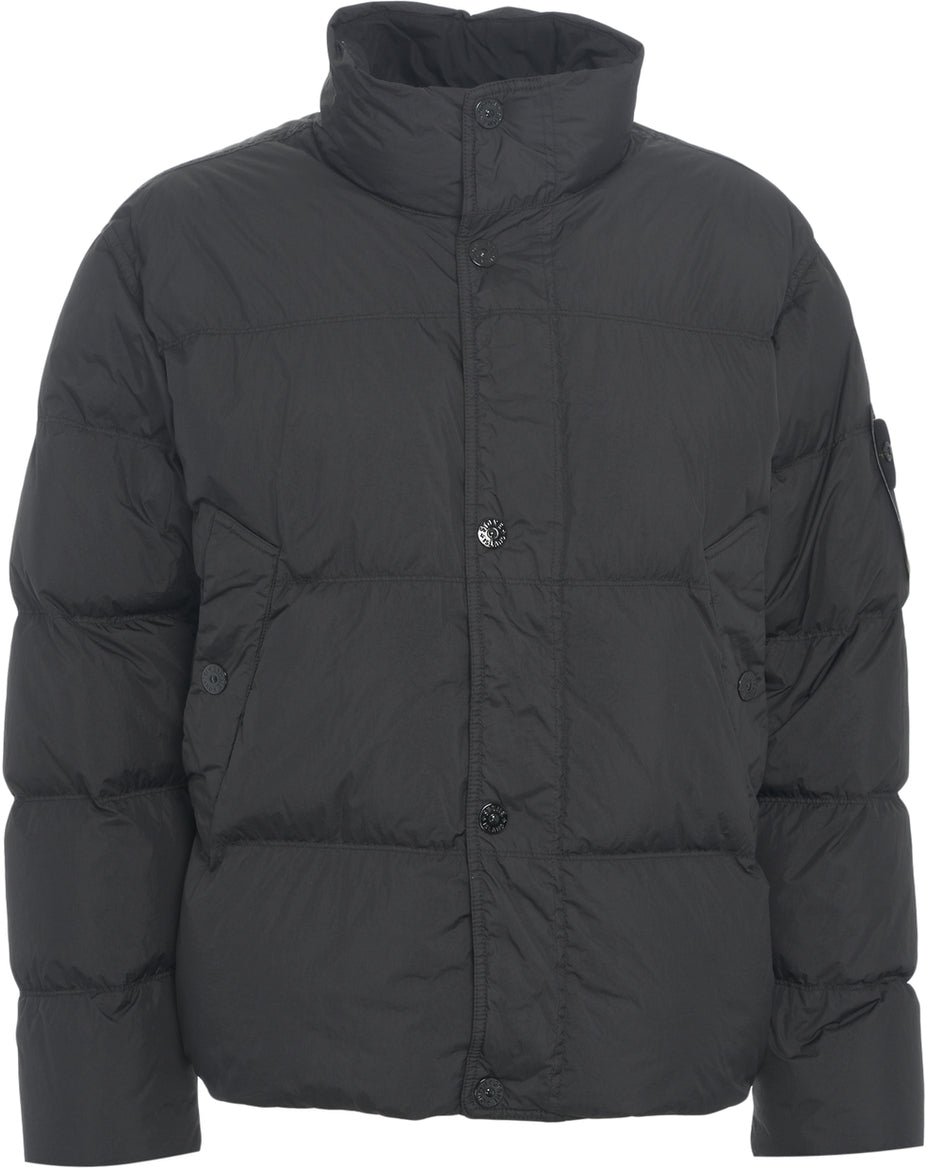 Stone Island Quilted down jacket Zwart