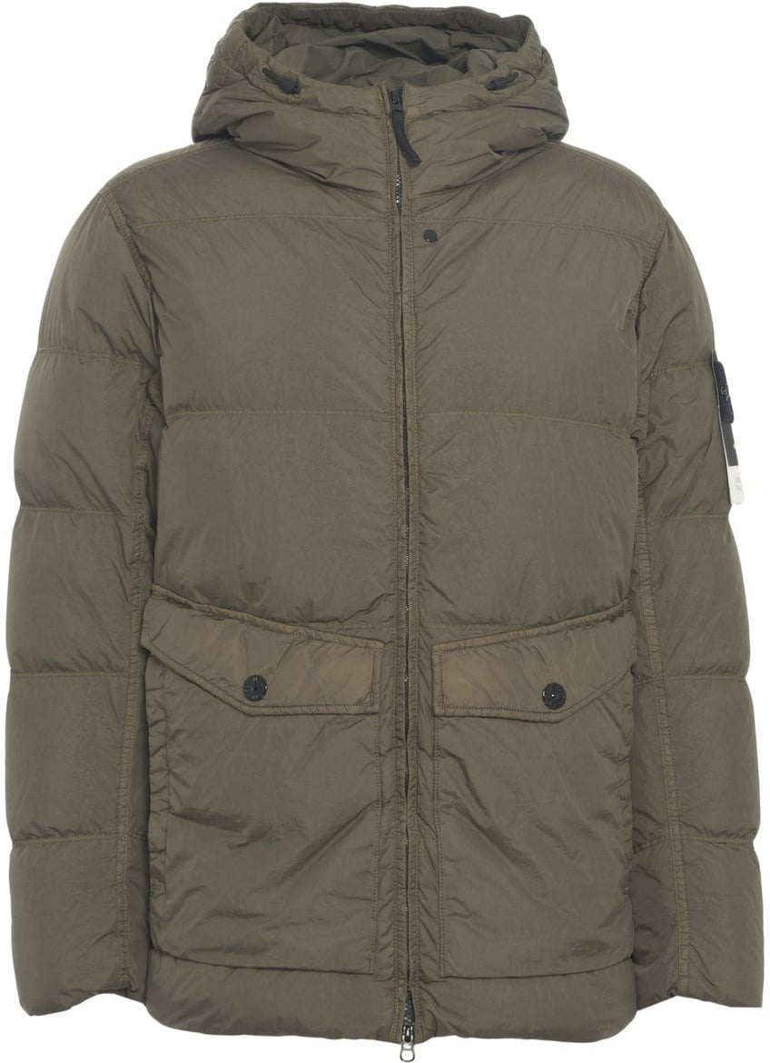 Stone Island Hooded down jacket Groen