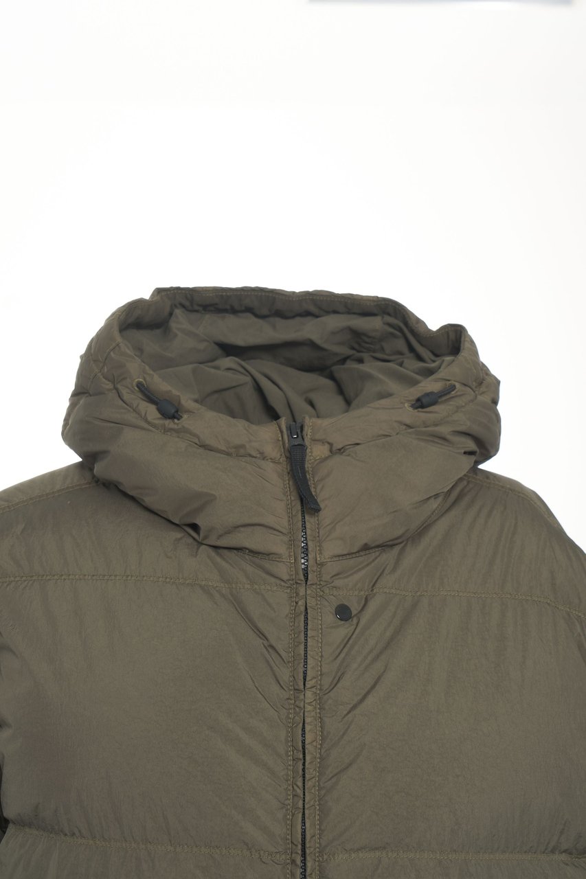 Stone Island Hooded down jacket Groen