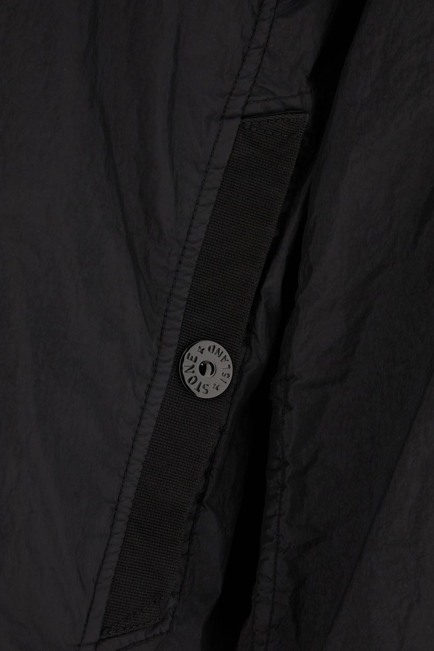 Stone Island Black nylon windbreaker Zwart