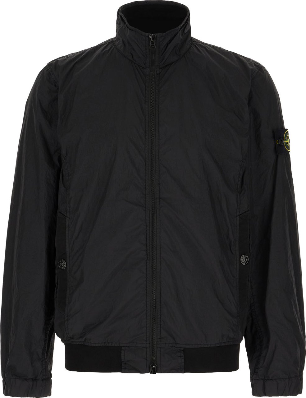 Stone Island Black nylon windbreaker Zwart