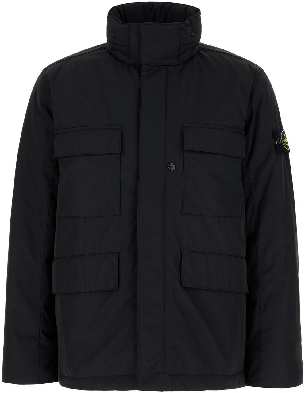 Stone Island Stone Island Black polyester padded jacket Zwart