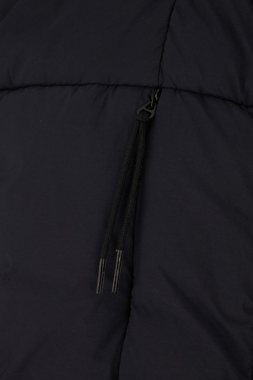 Stone Island Navy blue stretch nylon down jacket Blauw