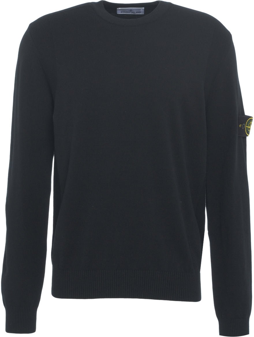 Stone Island Sweater with logo detail Zwart