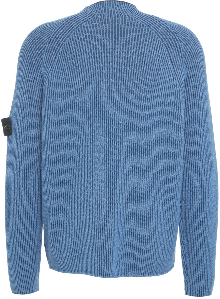 Stone Island Ribbed sweater with logo Blauw