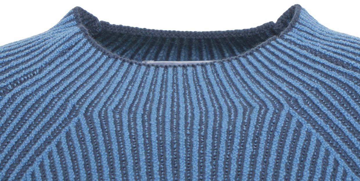 Stone Island Ribbed sweater with logo Blauw