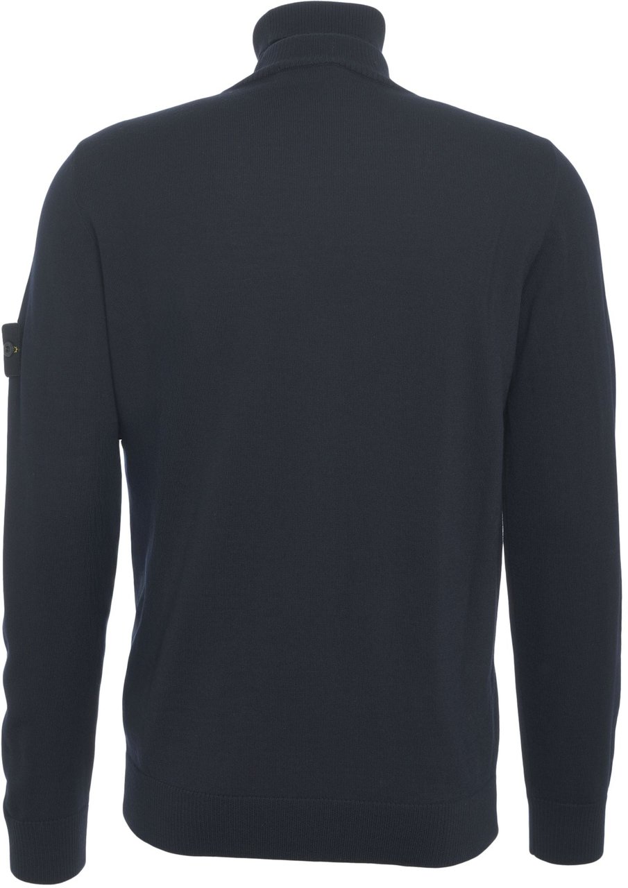 Stone Island Turtleneck sweater with logo detail Blauw