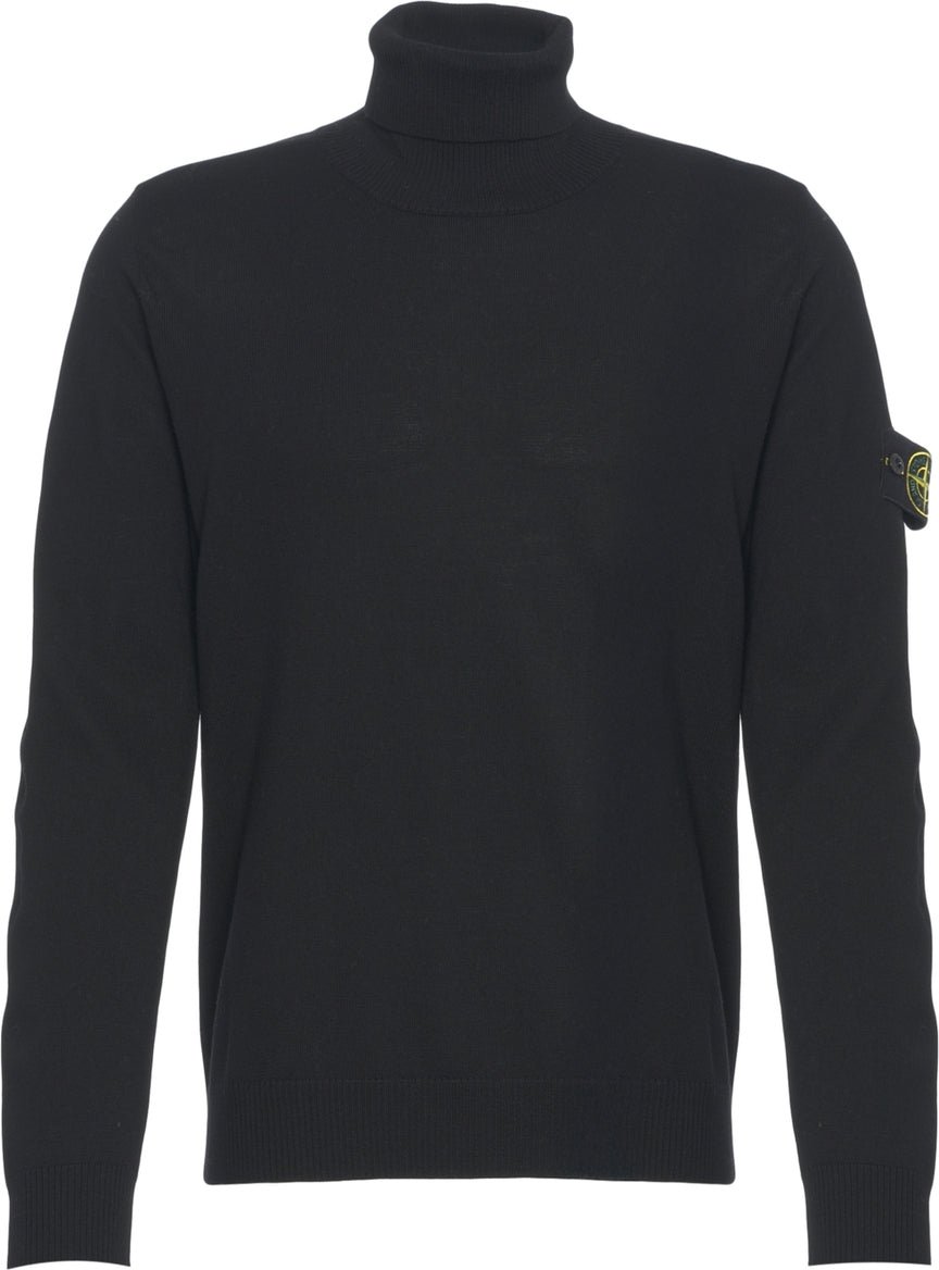 Stone Island Turtleneck sweater with logo detail Zwart