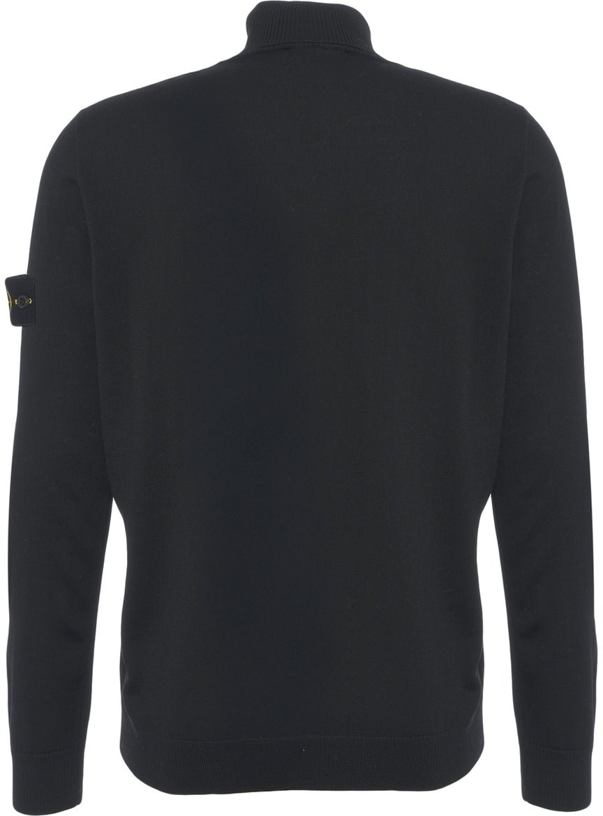 Stone Island Turtleneck sweater with logo detail Zwart