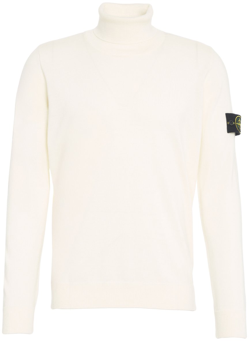 Stone Island Dolcevita con dettaglio logo Wit