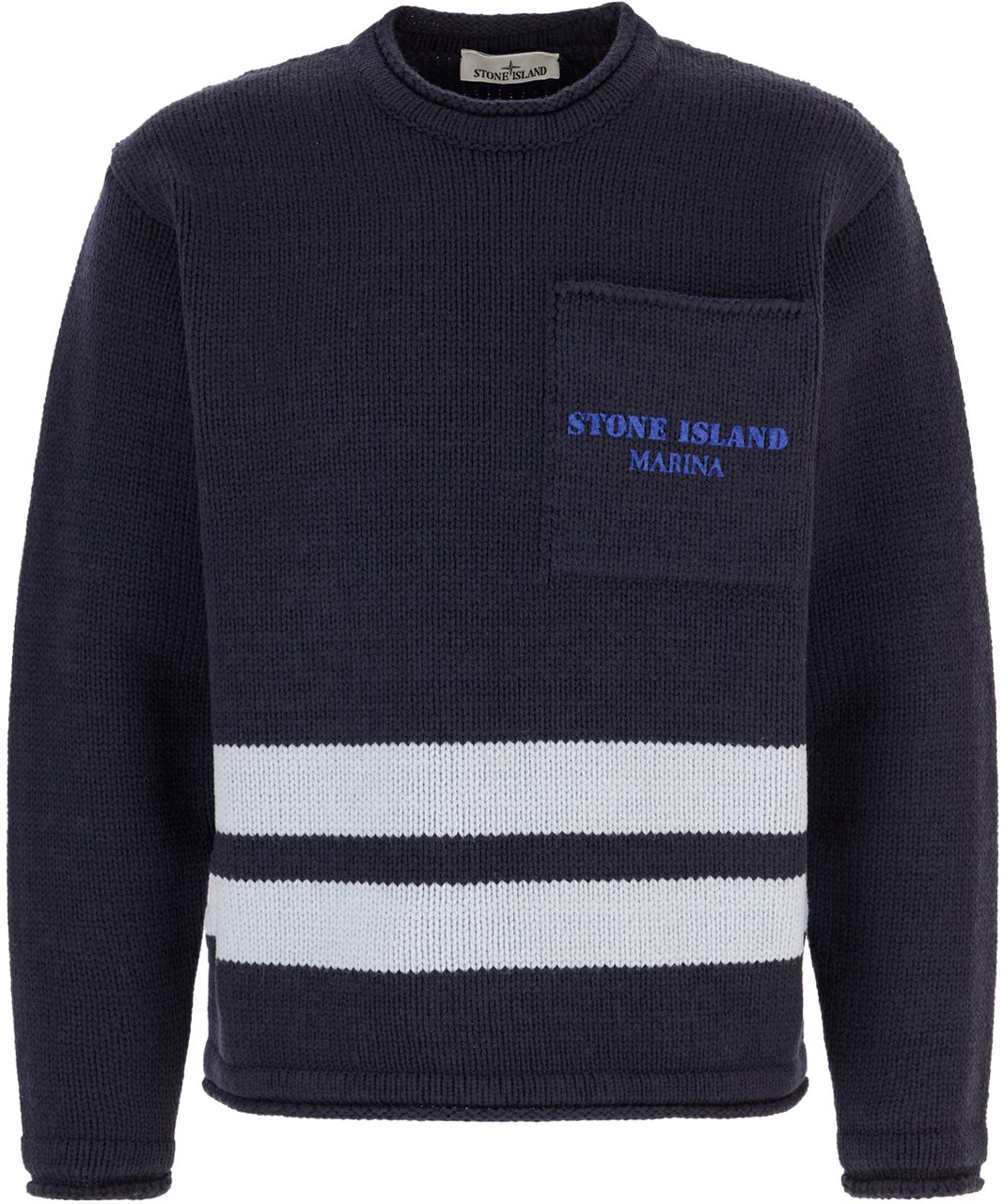 Stone Island Stone Island Navy blue wool sweater Blauw