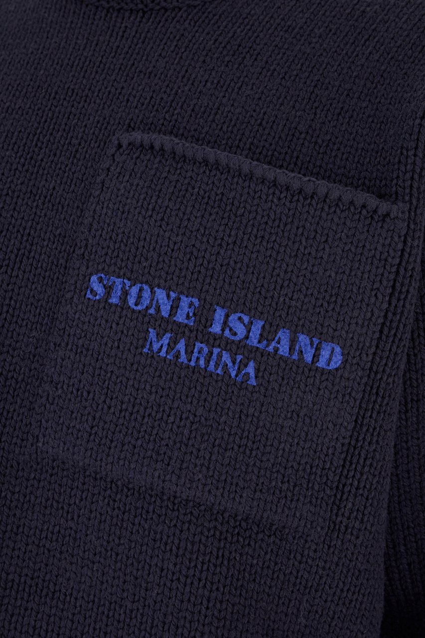 Stone Island Stone Island Navy blue wool sweater Blauw