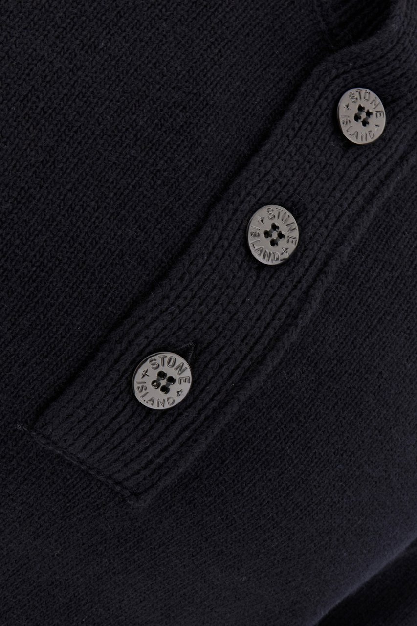 Stone Island Midnight blue wool blend sweater Blauw