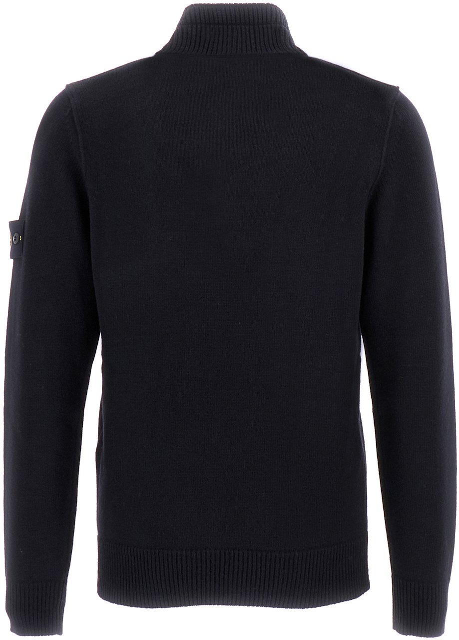 Stone Island Midnight blue wool blend sweater Blauw
