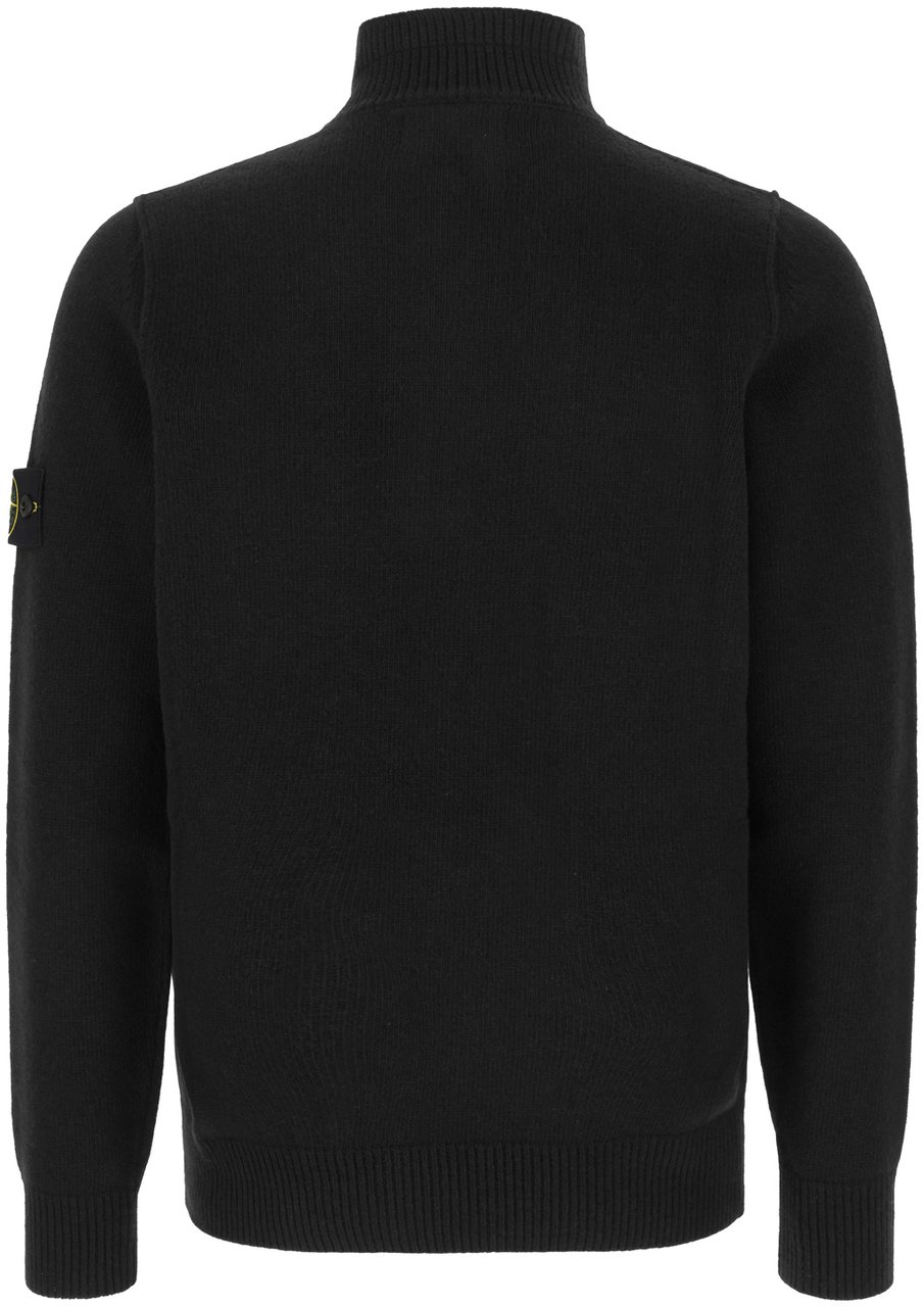 Stone Island Stone Island Black wool blend sweater Zwart