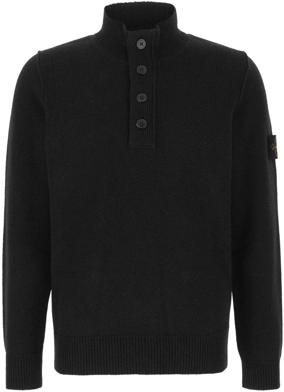 Stone Island Stone Island Black wool blend sweater Zwart