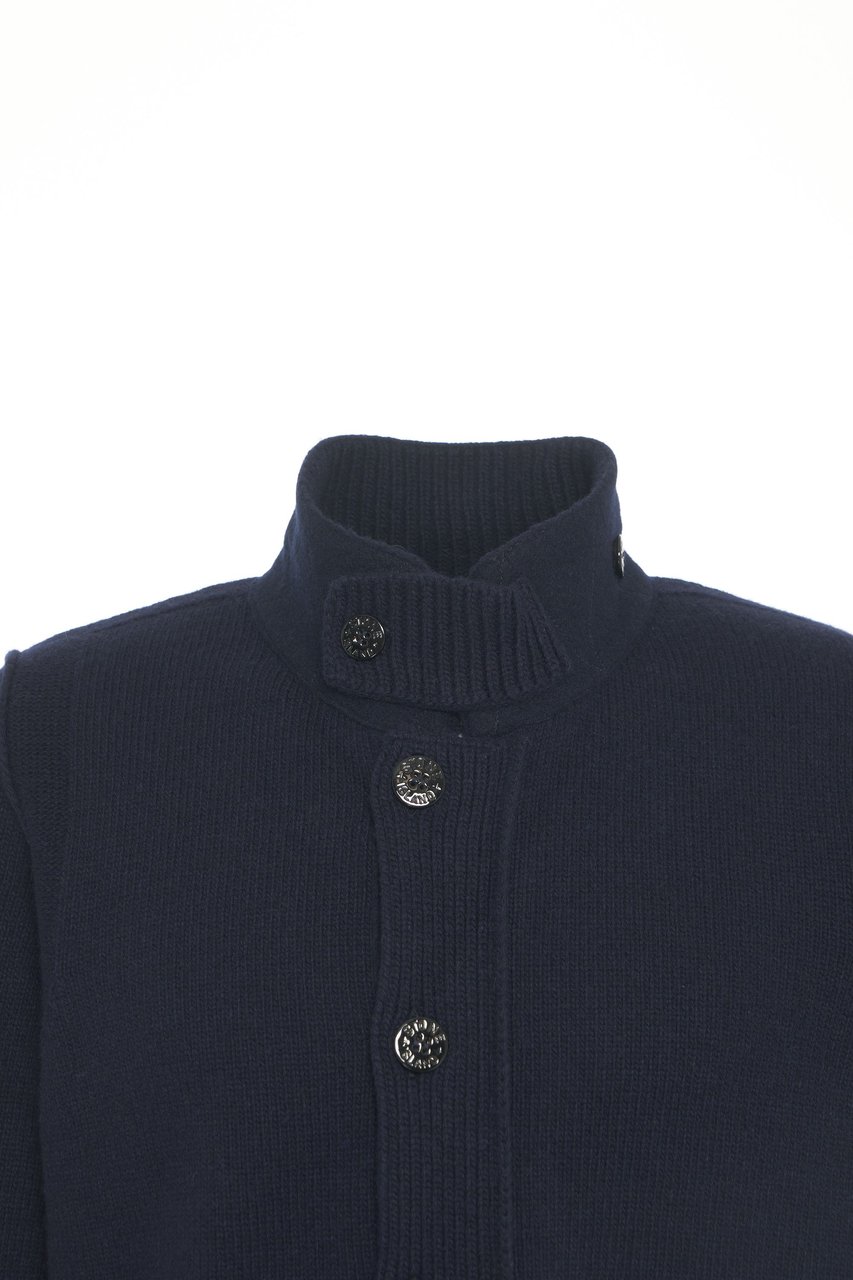 Stone Island Cardigan in misto lana Blauw