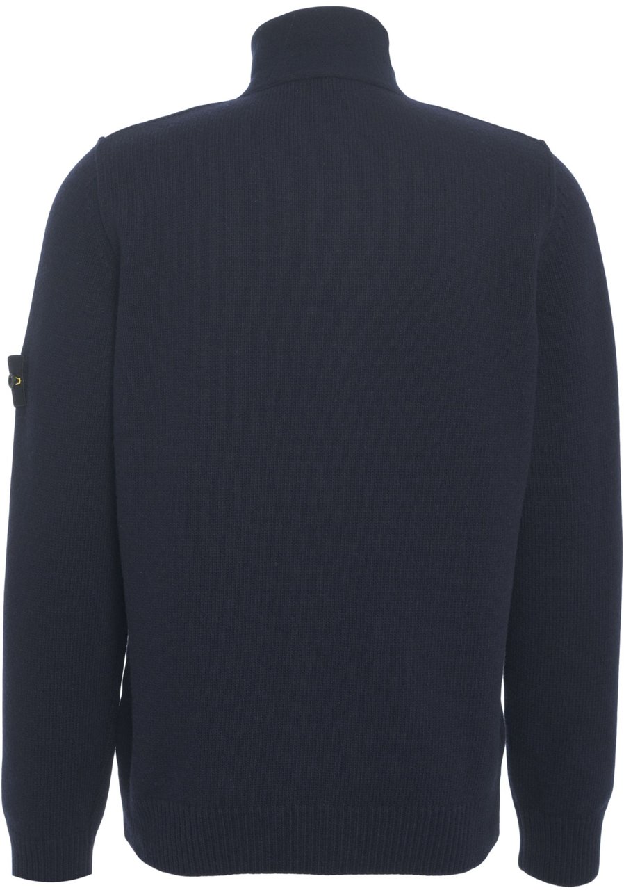 Stone Island Cardigan in misto lana Blauw