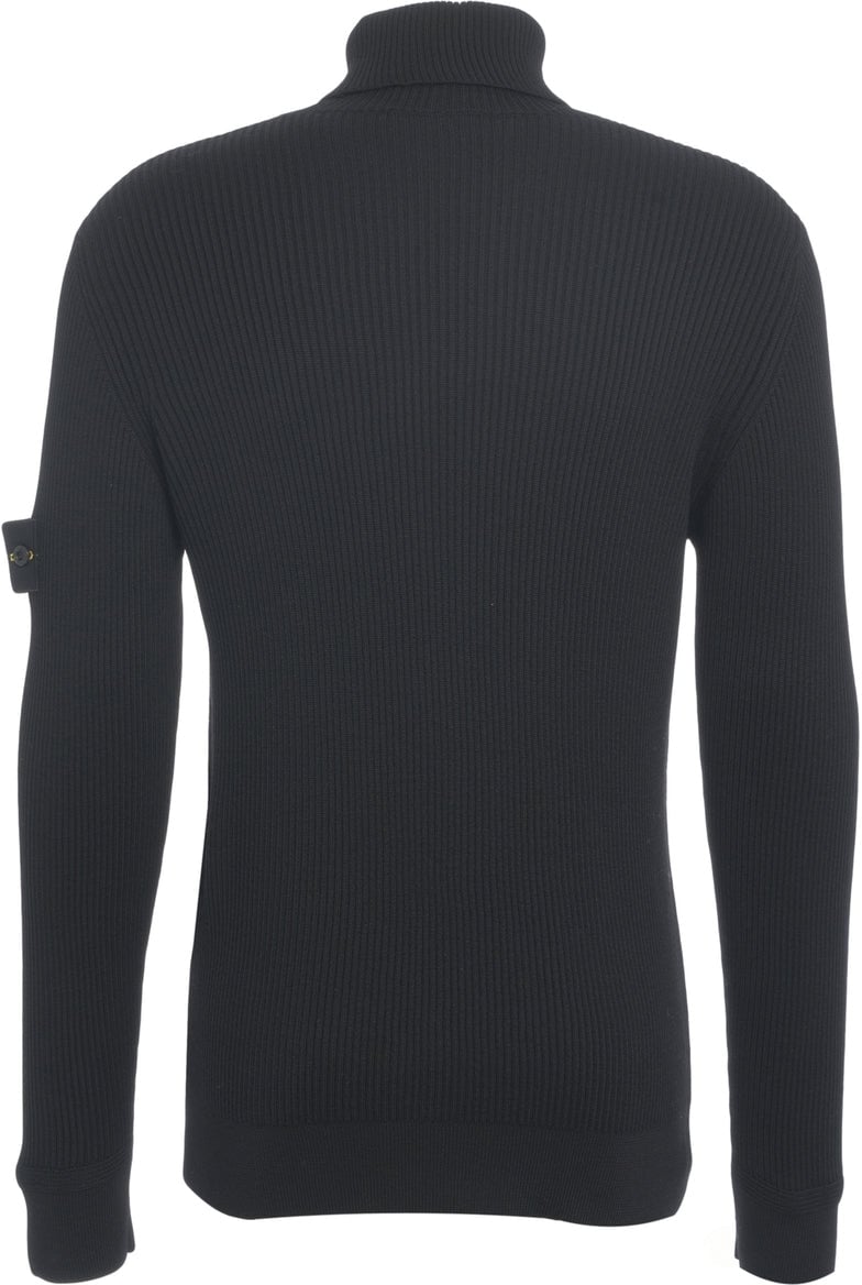 Stone Island Turtleneck sweater with logo Zwart
