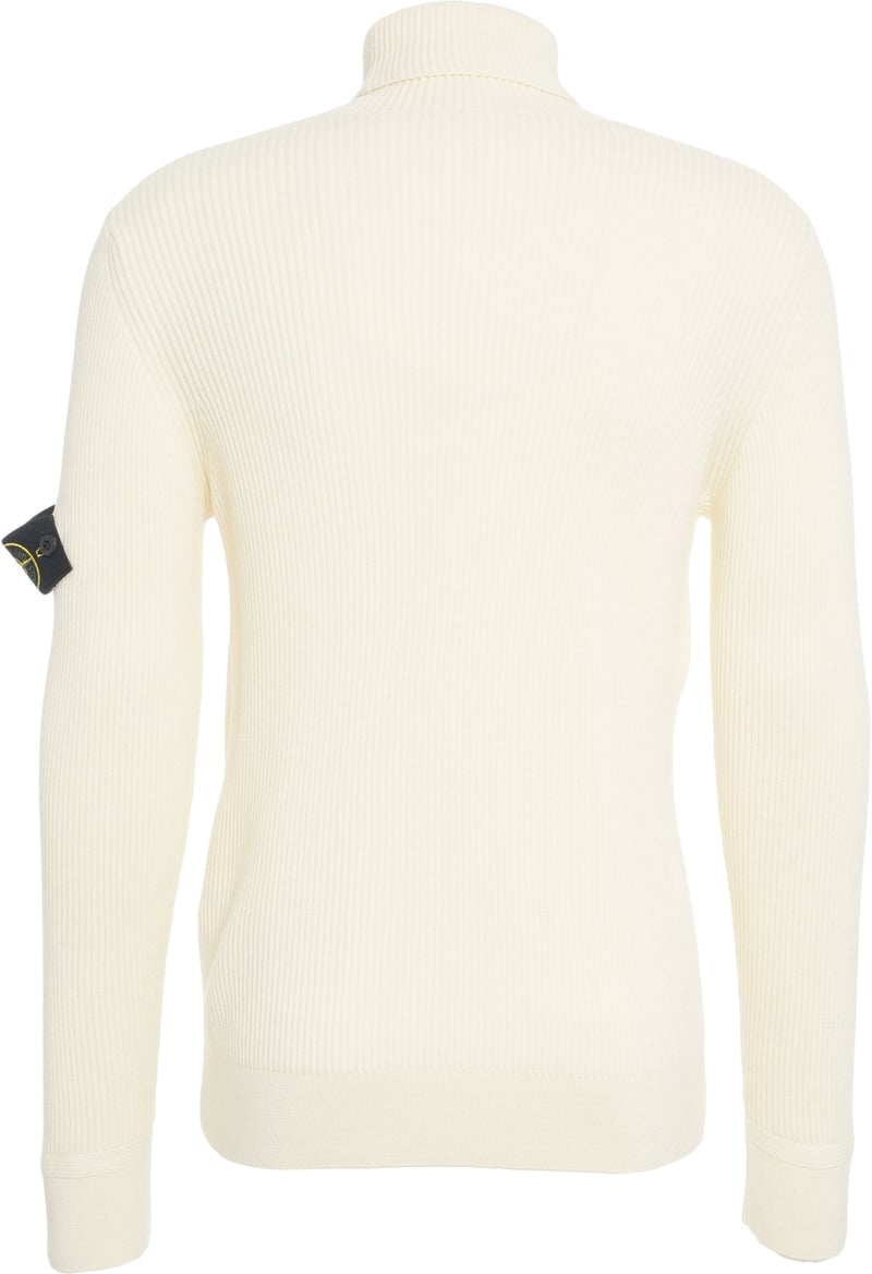 Stone Island Turtleneck sweater with logo Wit
