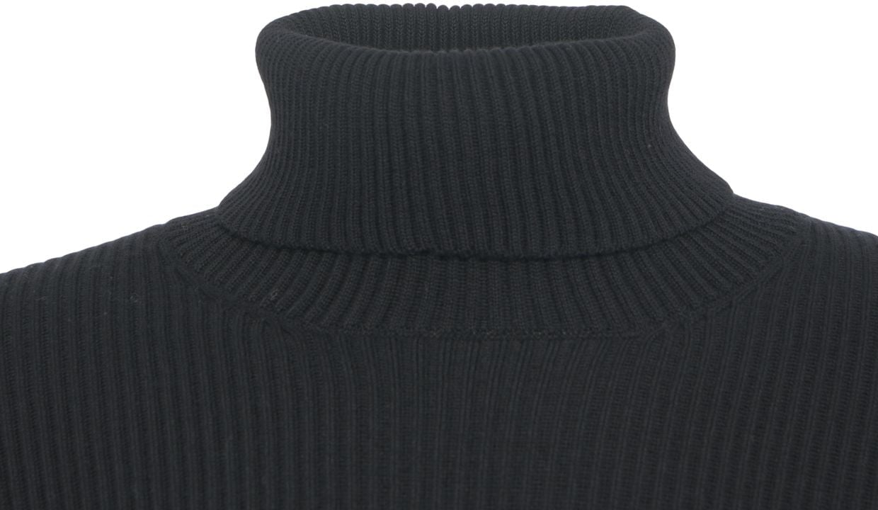 Stone Island Turtleneck sweater with logo Zwart