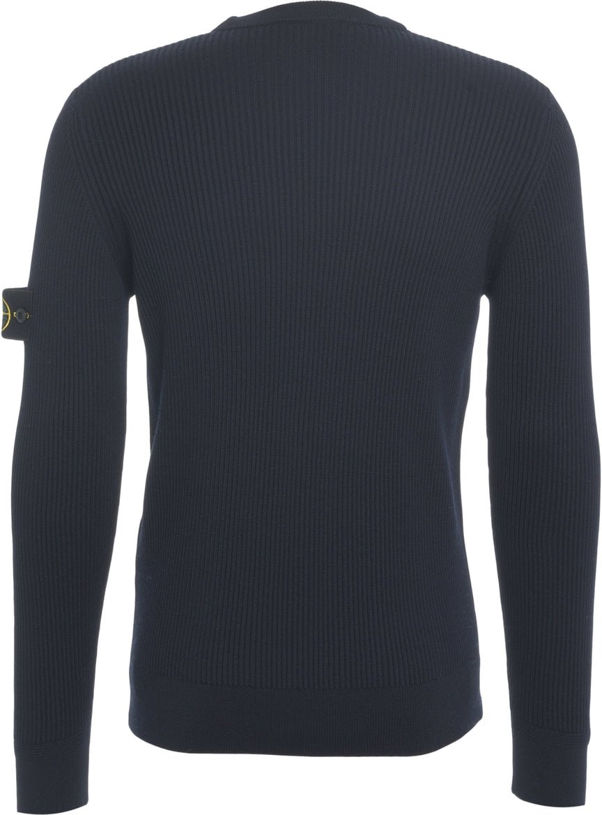 Stone Island Ribbed sweater with logo Blauw