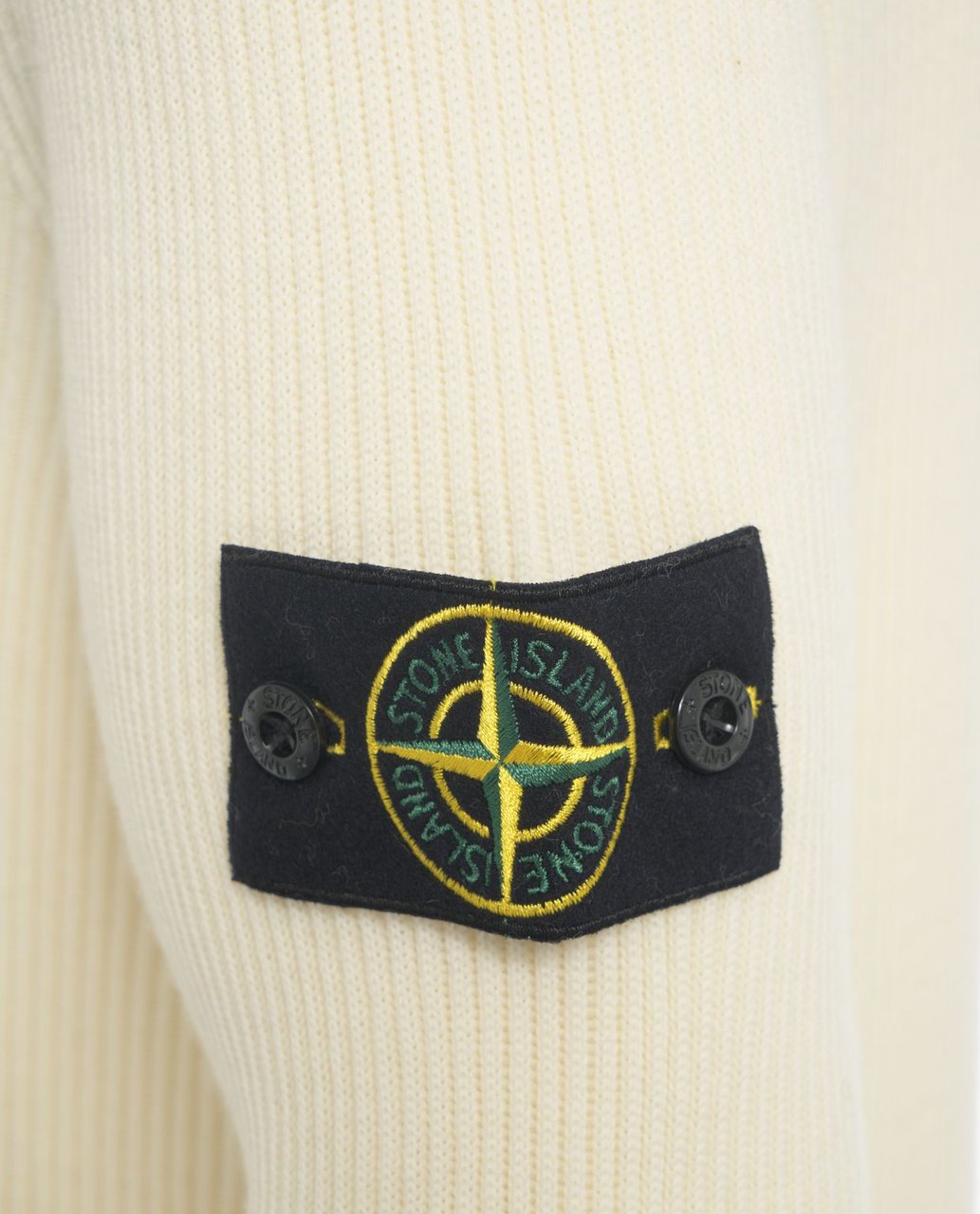 Stone Island Maglione a coste con logo Wit