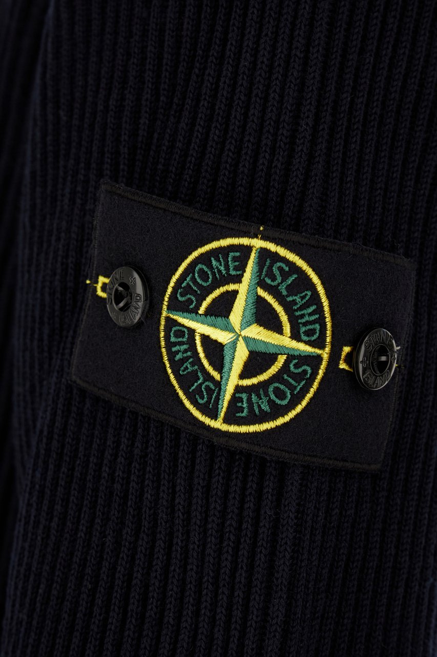 Stone Island Midnight blue wool sweater Blauw
