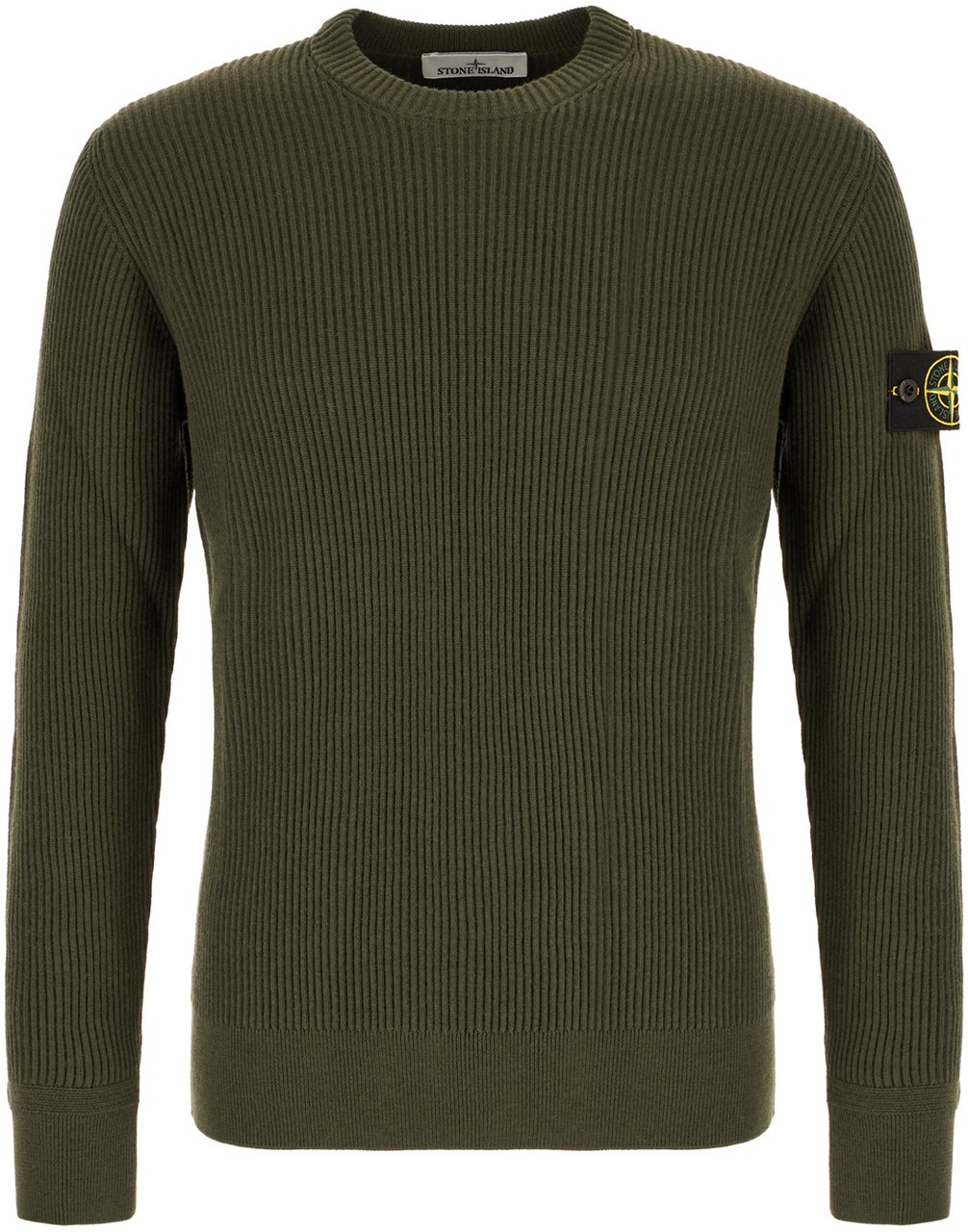 Stone Island Military green wool sweater Groen