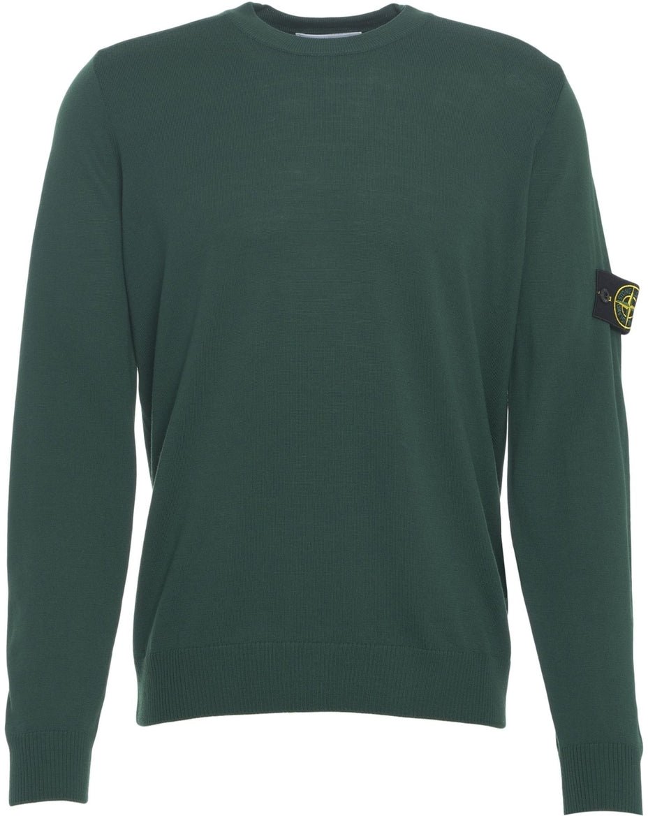Stone Island Sweater with logo detail Groen