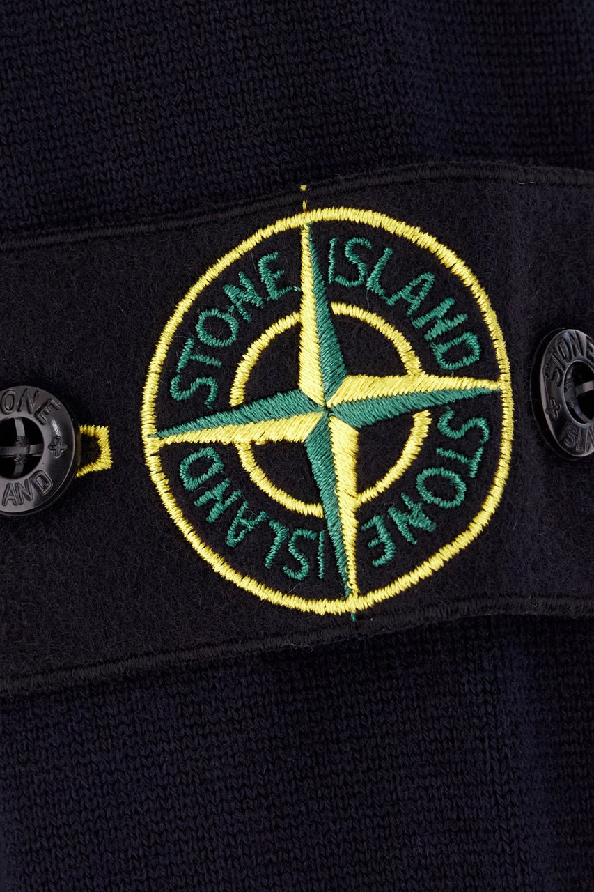 Stone Island Midnight blue wool sweater Blauw