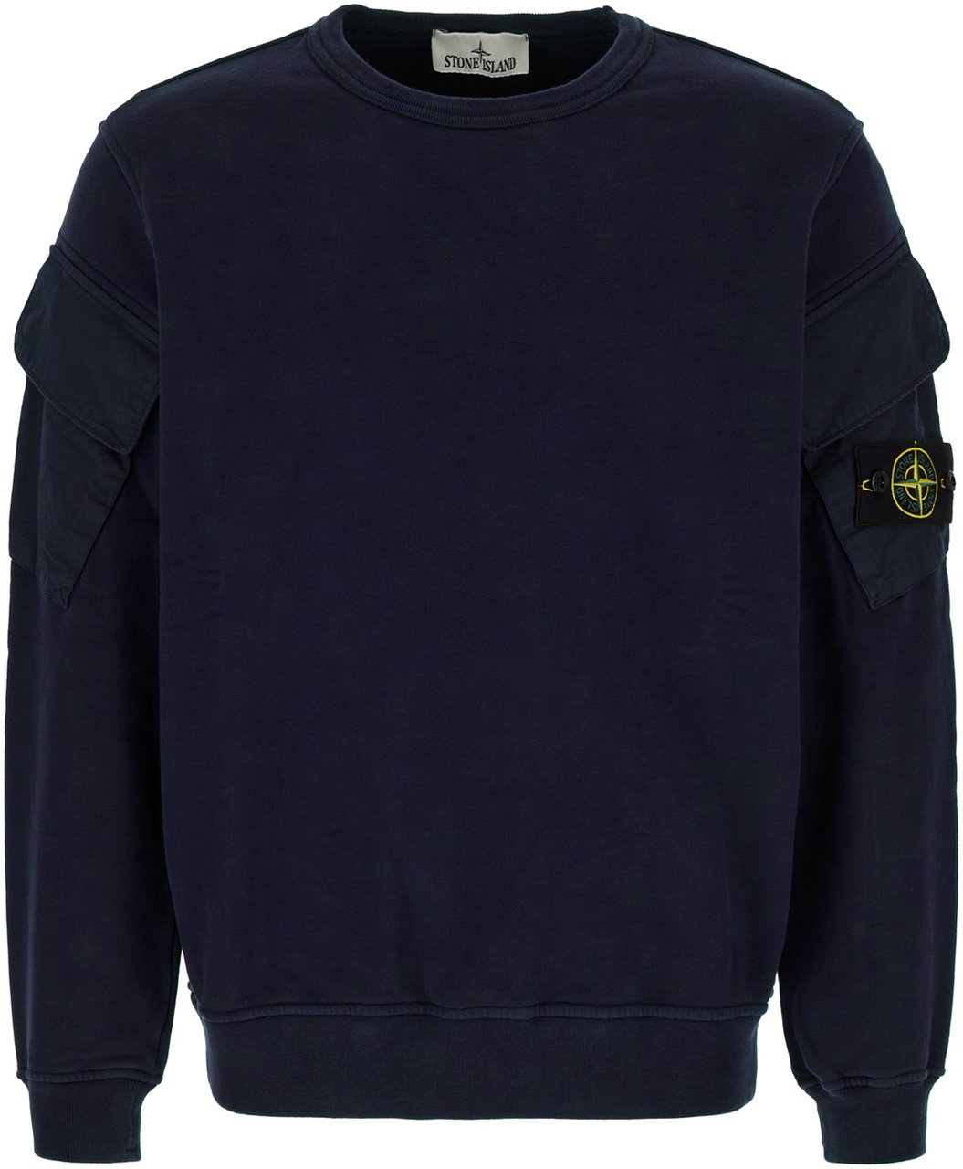 Stone Island Stone Island Midnight blue cotton sweatshirt Blauw