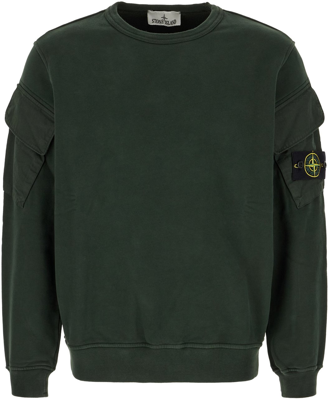 Stone Island Stone Island Bottle green cotton sweatshirt Groen