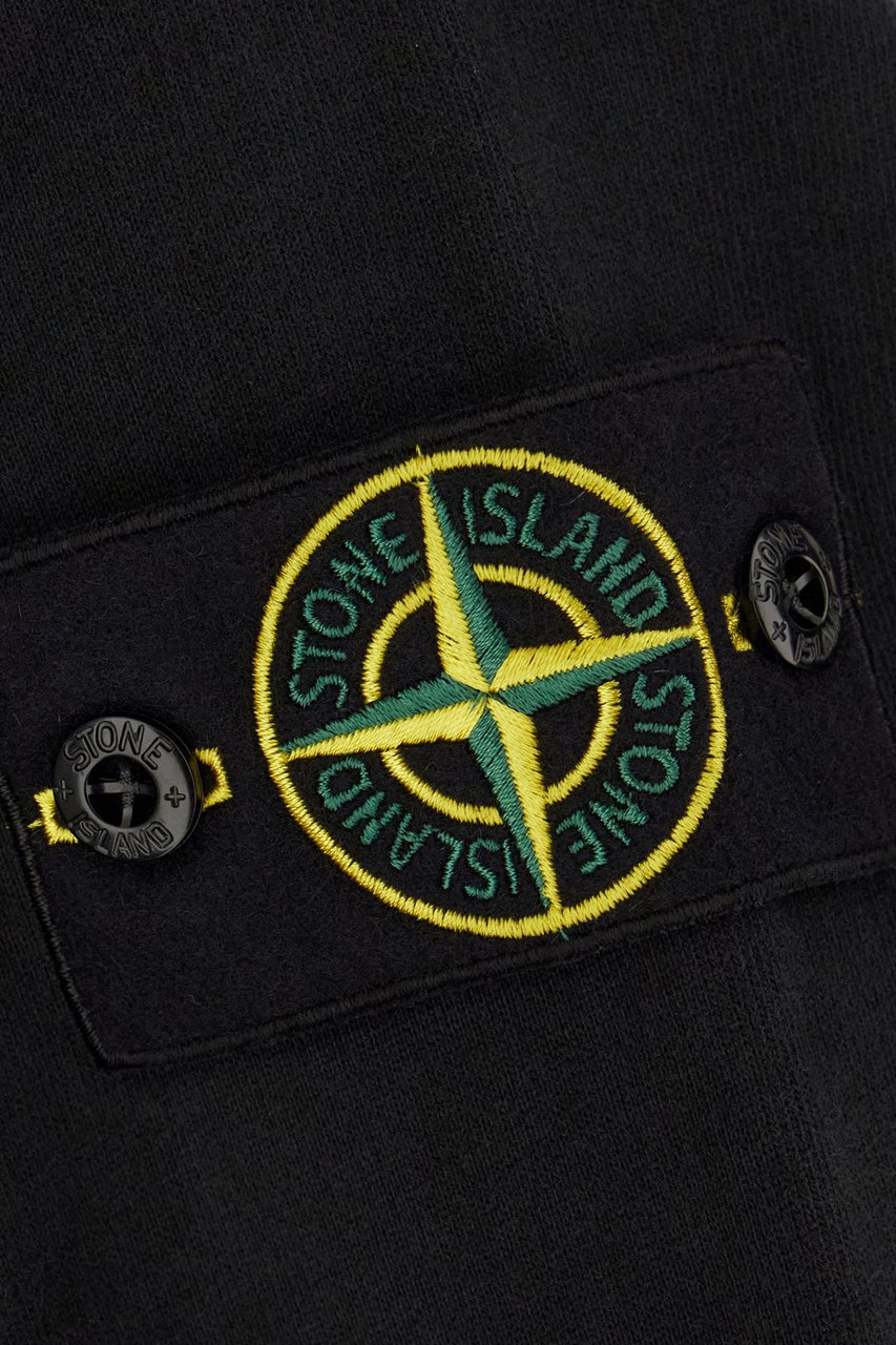 Stone Island Black cotton sweatshirt Zwart