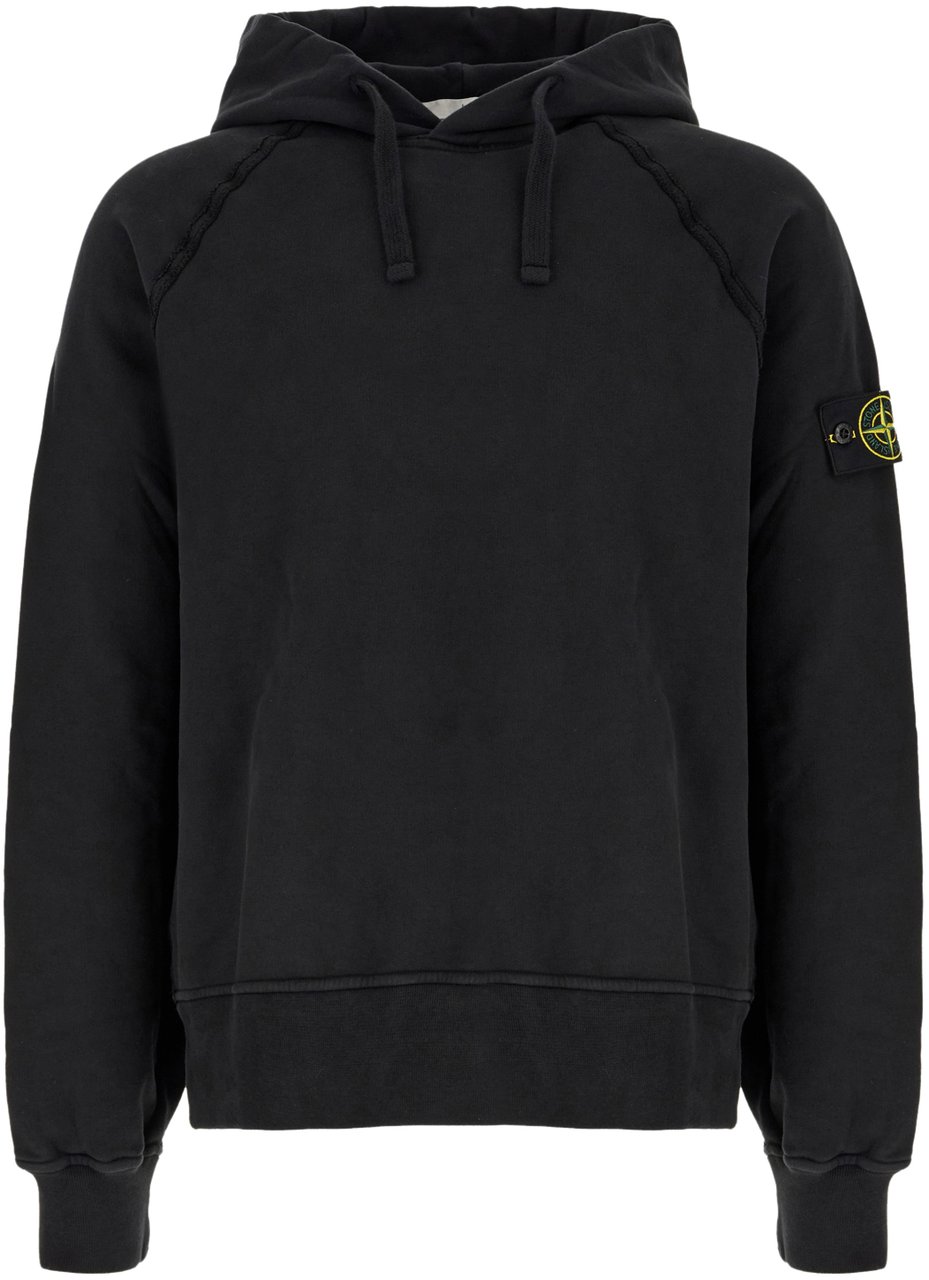 Stone Island Stone Island Black cotton sweatshirt Zwart