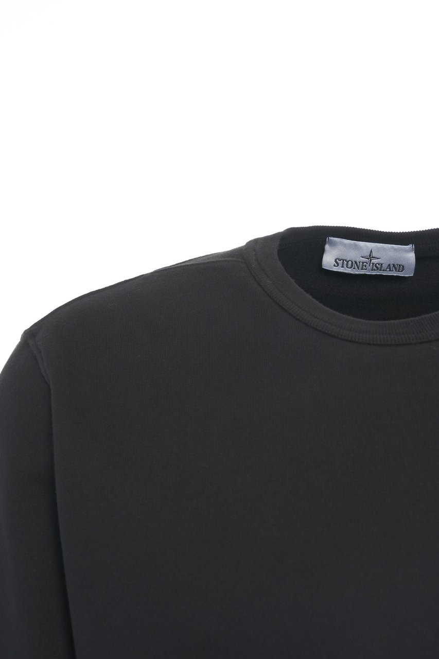 Stone Island Sweatshirt with logo detail Zwart