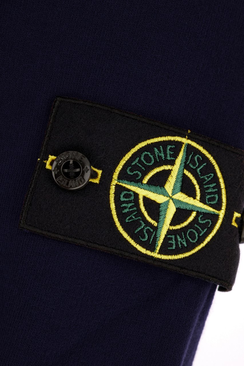 Stone Island Stone Island Navy blue cotton sweatshirt Blauw