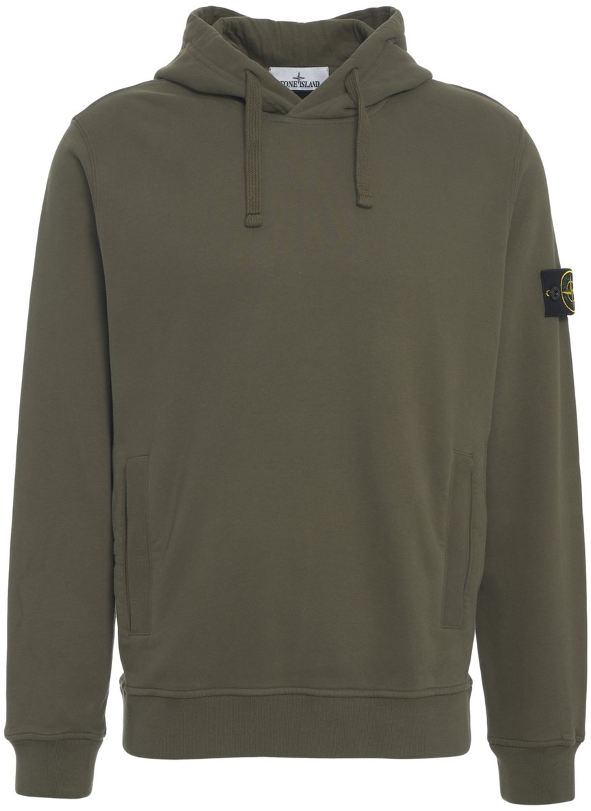 Stone Island Felpa con cappuccio e logo Groen