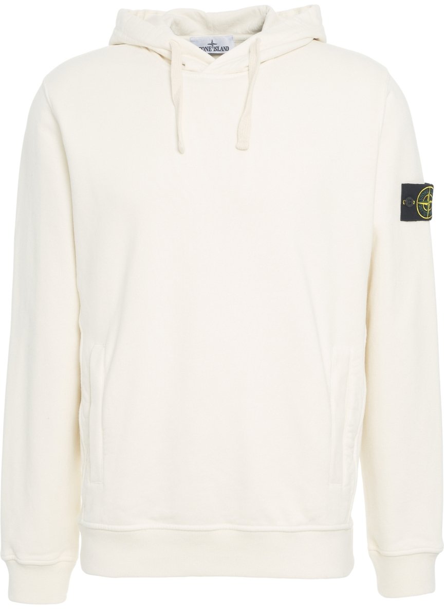 Stone Island Felpa con cappuccio e logo Wit