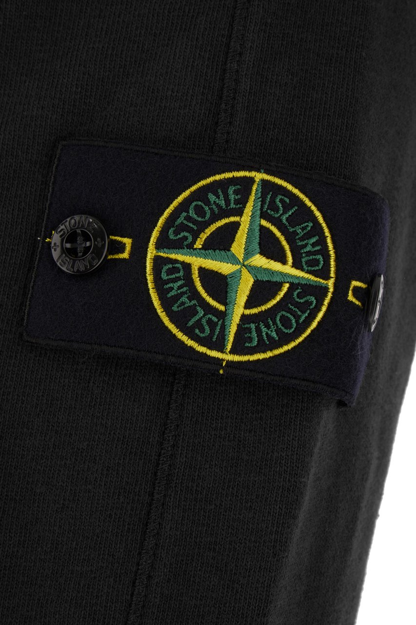 Stone Island Black cotton sweatshirt Zwart