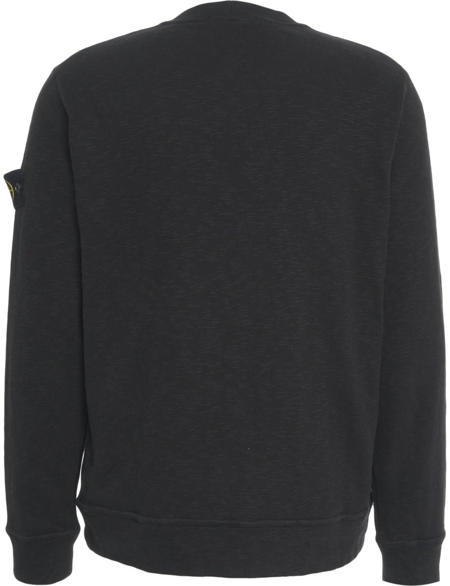Stone Island Sweatshirt with logo detail Zwart