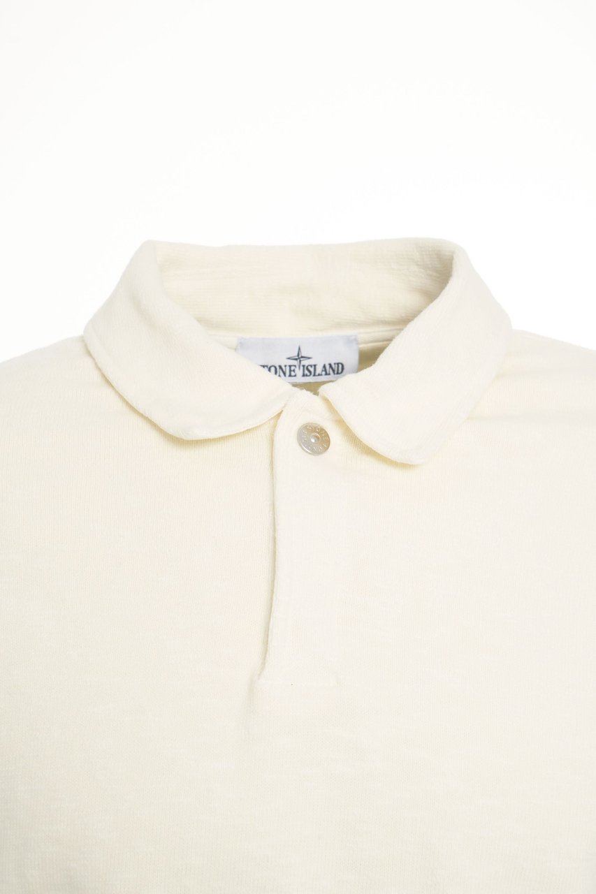 Stone Island Knit polo shirt with logo Wit