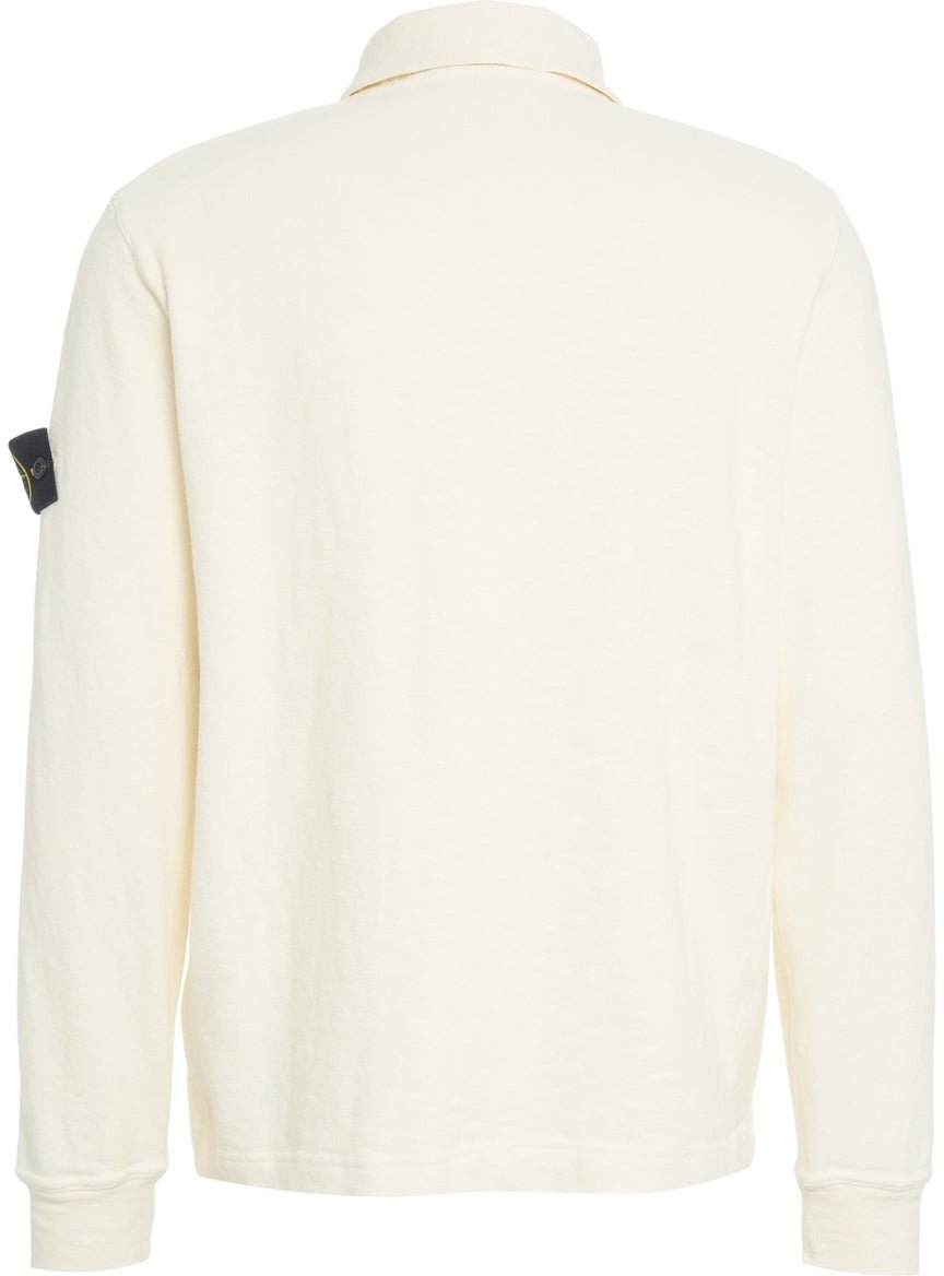 Stone Island Knit polo shirt with logo Wit